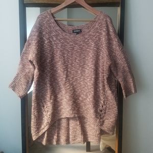 EXPRESS Pink Side Lace-Up Tunic Sweater